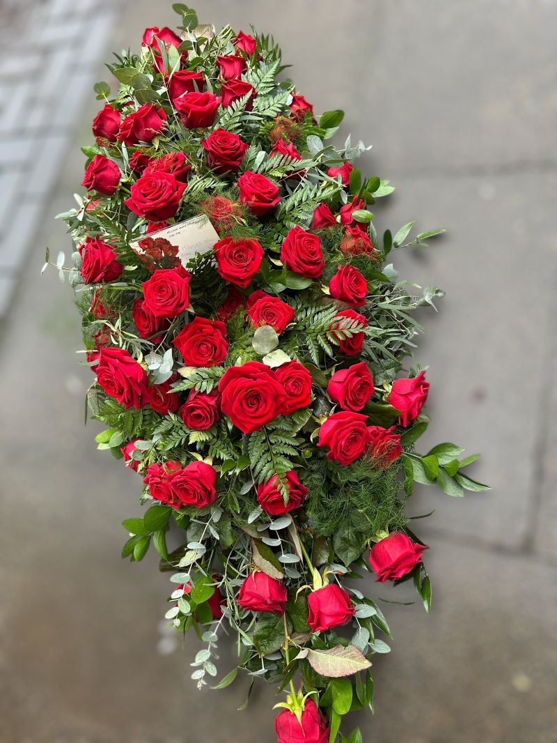 Red Rose Funeral Spray