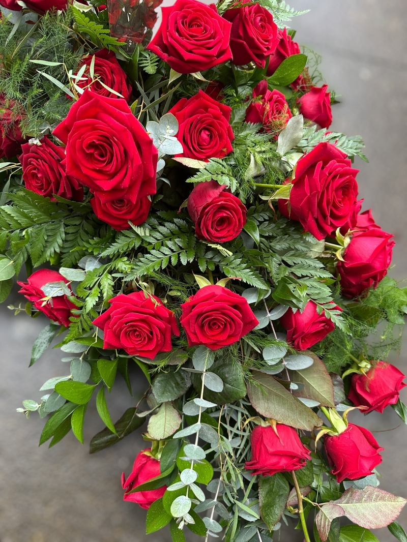 Red Rose Funeral Spray