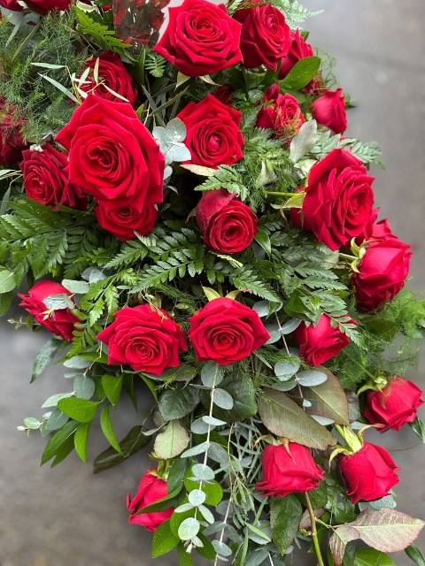 Red Rose Funeral Spray